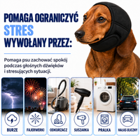 PsiZen pomaga ograniczyć stres wywołany przez burze, fajerwerki, odkurzacz, suszarkę, pralkę i hałas uliczny